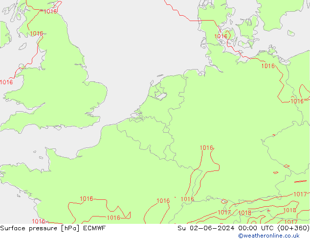 Yer basıncı ECMWF Paz 02.06.2024 00 UTC