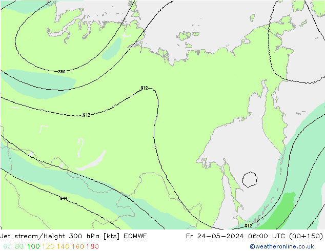 Straalstroom ECMWF vr 24.05.2024 06 UTC