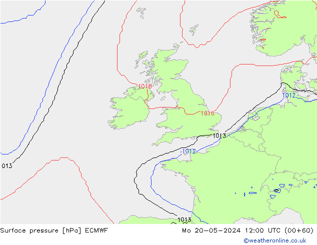 Pressione al suolo ECMWF lun 20.05.2024 12 UTC