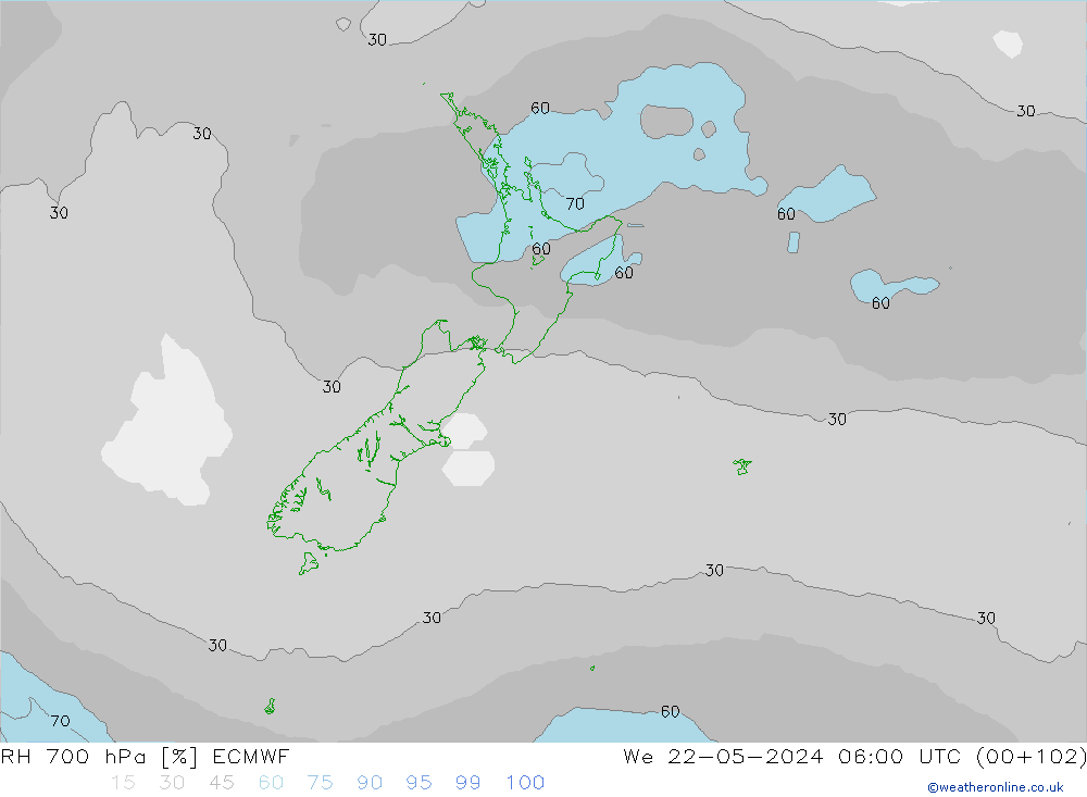 RV 700 hPa ECMWF wo 22.05.2024 06 UTC