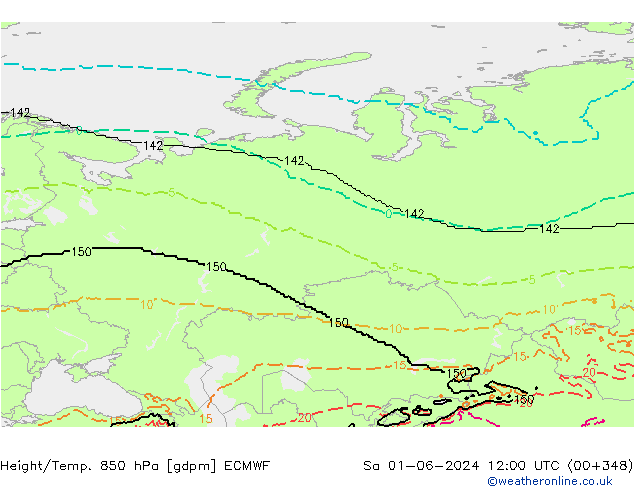 Height/Temp. 850 hPa ECMWF Sáb 01.06.2024 12 UTC