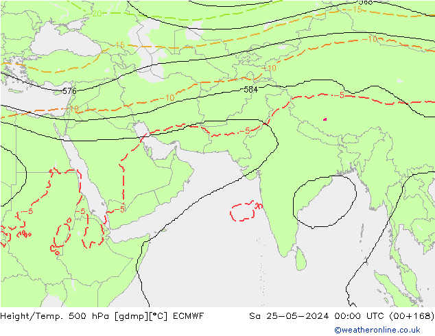 Height/Temp. 500 hPa ECMWF  25.05.2024 00 UTC