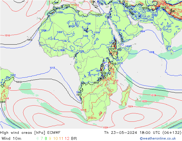 Windvelden ECMWF do 23.05.2024 18 UTC