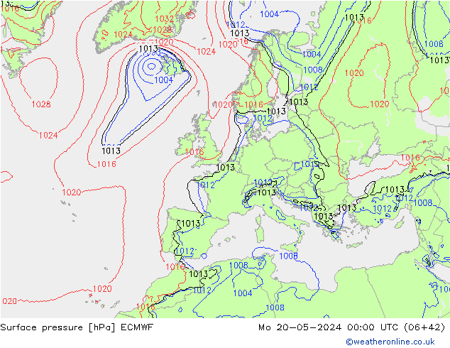 Yer basıncı ECMWF Pzt 20.05.2024 00 UTC