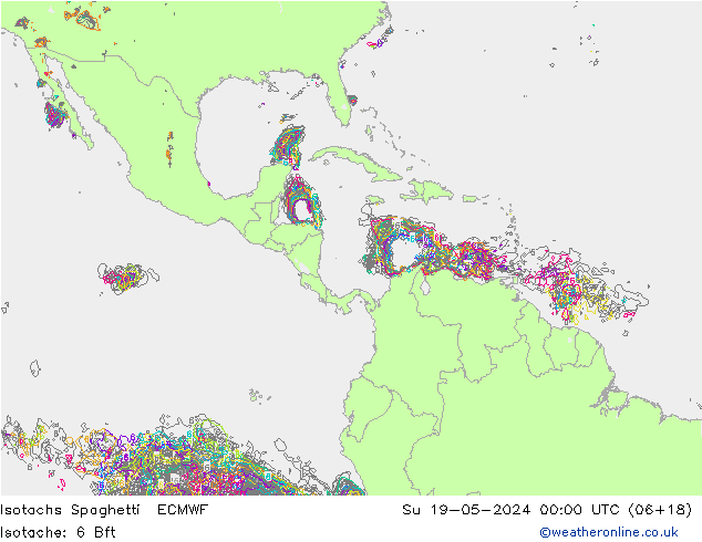 Isotachs Spaghetti ECMWF Su 19.05.2024 00 UTC