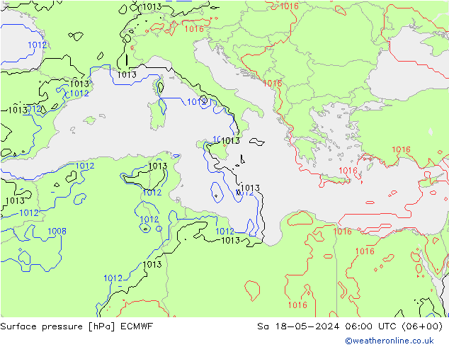 Yer basıncı ECMWF Cts 18.05.2024 06 UTC