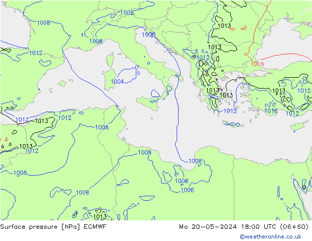 Yer basıncı ECMWF Pzt 20.05.2024 18 UTC
