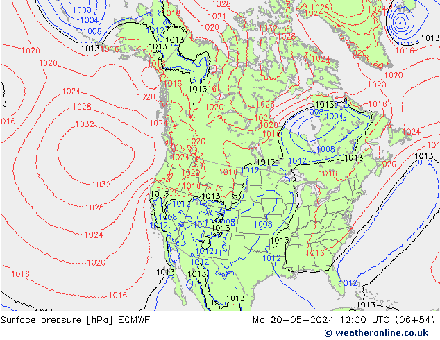 ciśnienie ECMWF pon. 20.05.2024 12 UTC