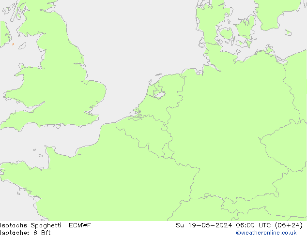 Eşrüzgar Hızları Spaghetti ECMWF Paz 19.05.2024 06 UTC