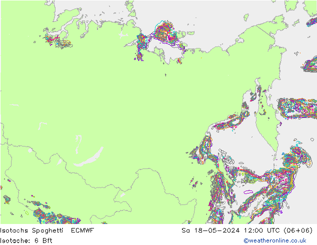 Isotachs Spaghetti ECMWF Sa 18.05.2024 12 UTC