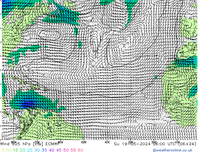 Wind 925 hPa ECMWF zo 19.05.2024 06 UTC