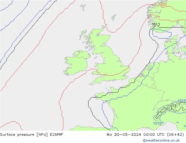Luchtdruk (Grond) ECMWF ma 20.05.2024 00 UTC