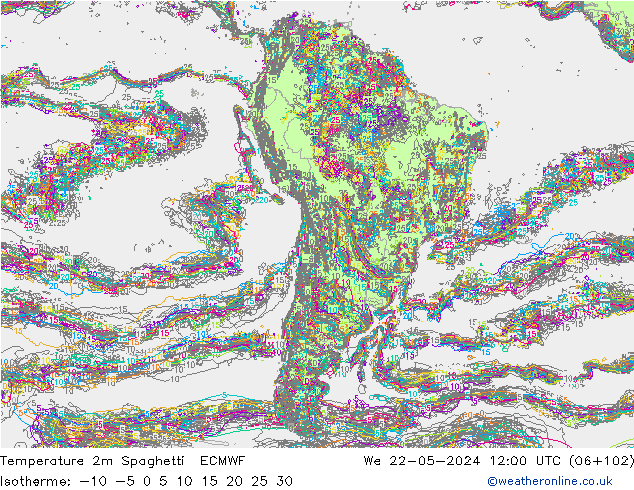 Temperaturkarte Spaghetti ECMWF Mi 22.05.2024 12 UTC
