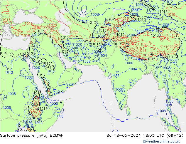 地面气压 ECMWF 星期六 18.05.2024 18 UTC