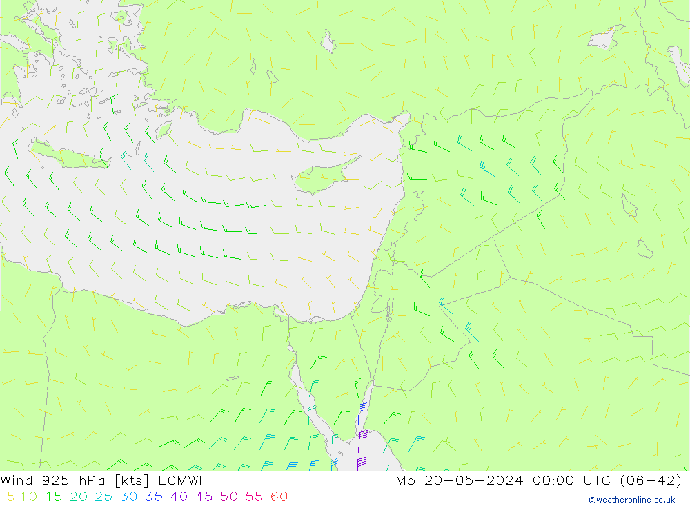 Wind 925 hPa ECMWF Mo 20.05.2024 00 UTC