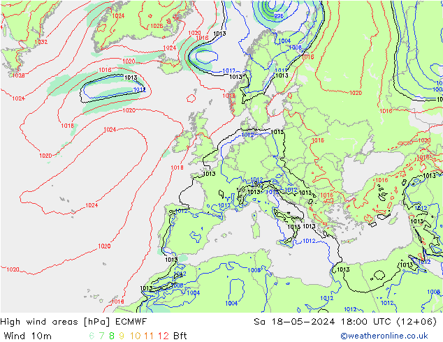 Windvelden ECMWF za 18.05.2024 18 UTC