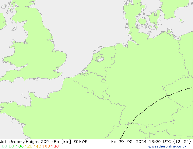 Prąd strumieniowy ECMWF pon. 20.05.2024 18 UTC