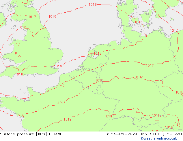 приземное давление ECMWF пт 24.05.2024 06 UTC