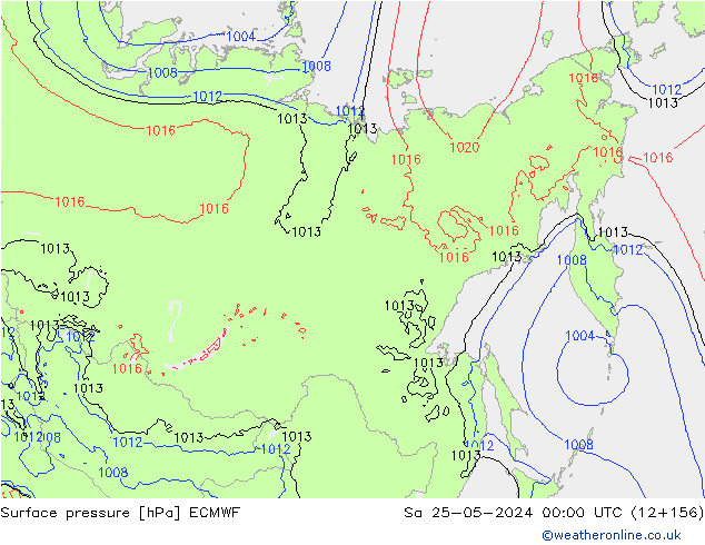 Pressione al suolo ECMWF sab 25.05.2024 00 UTC