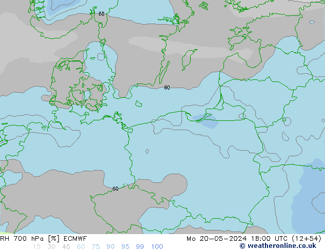 RH 700 hPa ECMWF  20.05.2024 18 UTC