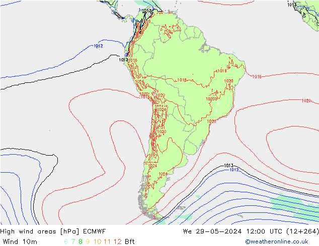 High wind areas ECMWF St 29.05.2024 12 UTC