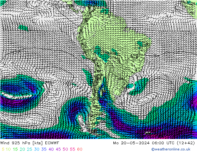 ветер 925 гПа ECMWF пн 20.05.2024 06 UTC