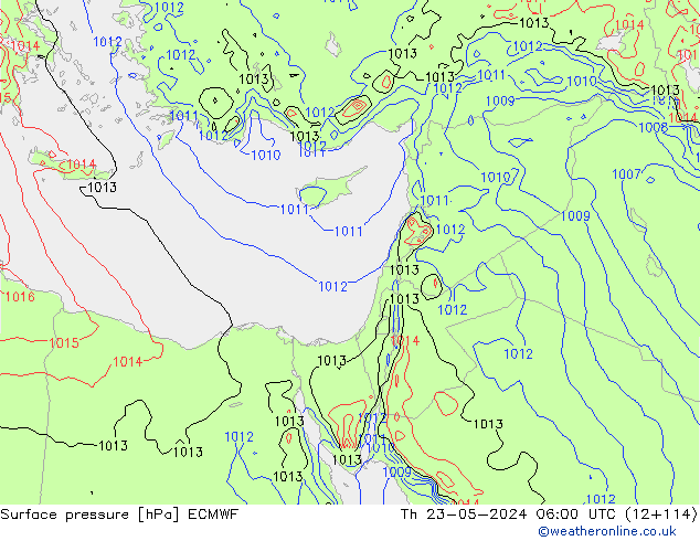 Bodendruck ECMWF Do 23.05.2024 06 UTC