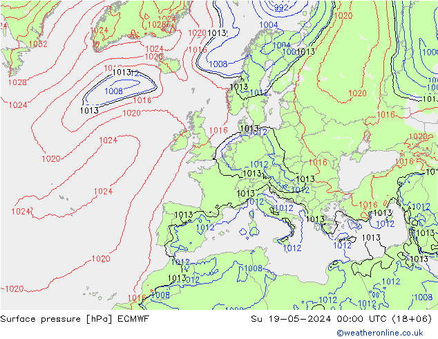 ciśnienie ECMWF nie. 19.05.2024 00 UTC