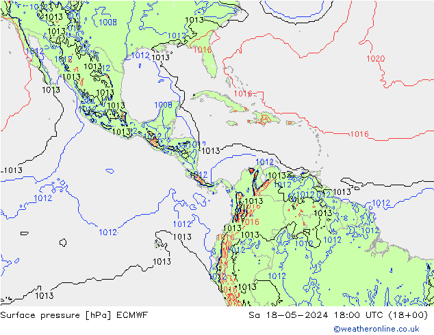 Bodendruck ECMWF Sa 18.05.2024 18 UTC