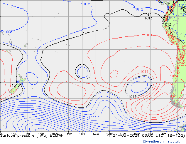 Atmosférický tlak ECMWF Pá 24.05.2024 06 UTC