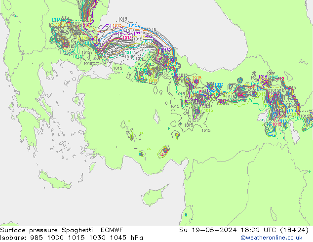 ciśnienie Spaghetti ECMWF nie. 19.05.2024 18 UTC