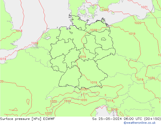 Luchtdruk (Grond) ECMWF za 25.05.2024 06 UTC