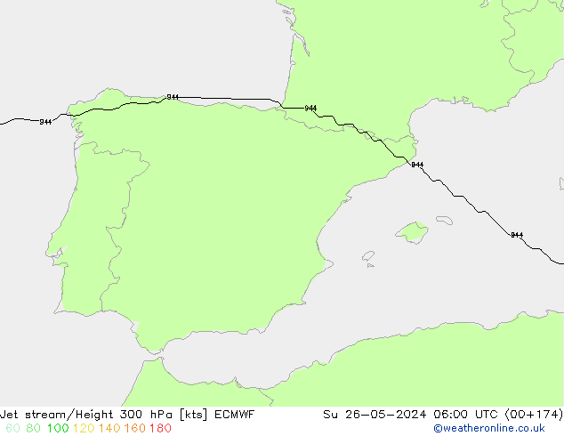 Straalstroom ECMWF zo 26.05.2024 06 UTC