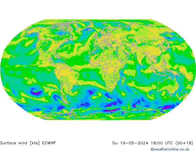 Vento 10 m ECMWF dom 19.05.2024 18 UTC