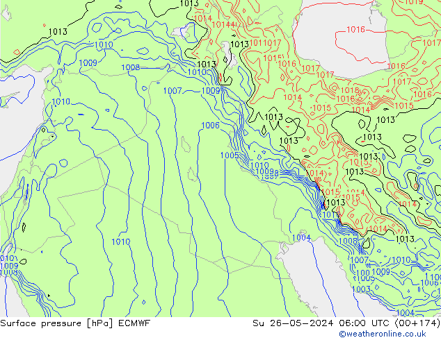 Surface pressure ECMWF Su 26.05.2024 06 UTC