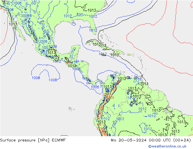 ciśnienie ECMWF pon. 20.05.2024 00 UTC