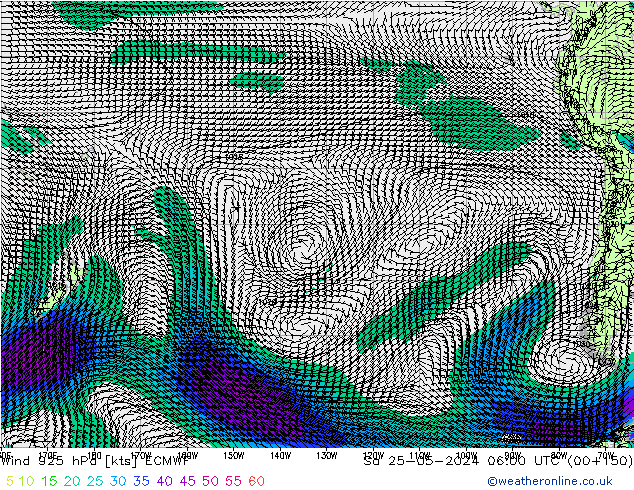 Wind 925 hPa ECMWF Sa 25.05.2024 06 UTC