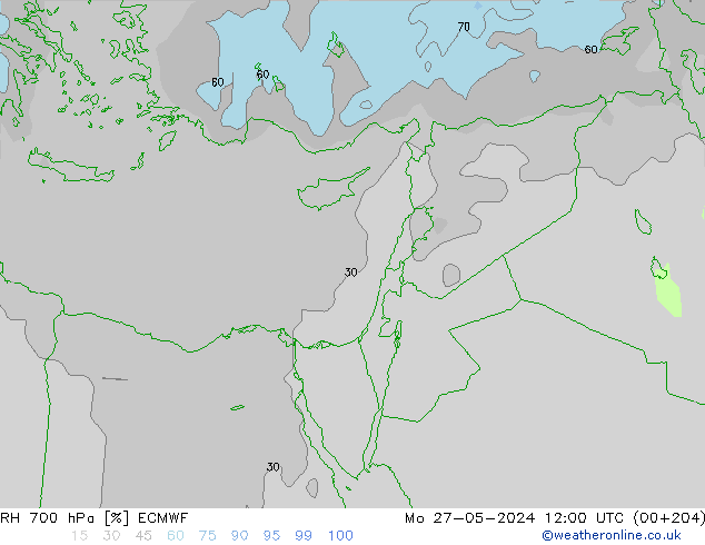 RH 700 hPa ECMWF  27.05.2024 12 UTC