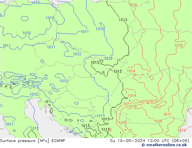 приземное давление ECMWF Вс 19.05.2024 12 UTC