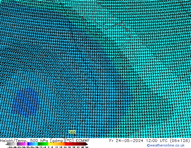 Yükseklik/Sıc. 500 hPa ECMWF Cu 24.05.2024 12 UTC