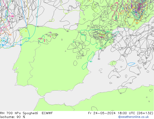700 hPa Nispi Nem Spaghetti ECMWF Cu 24.05.2024 18 UTC