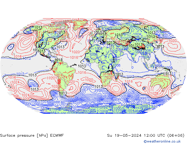 Yer basıncı ECMWF Paz 19.05.2024 12 UTC