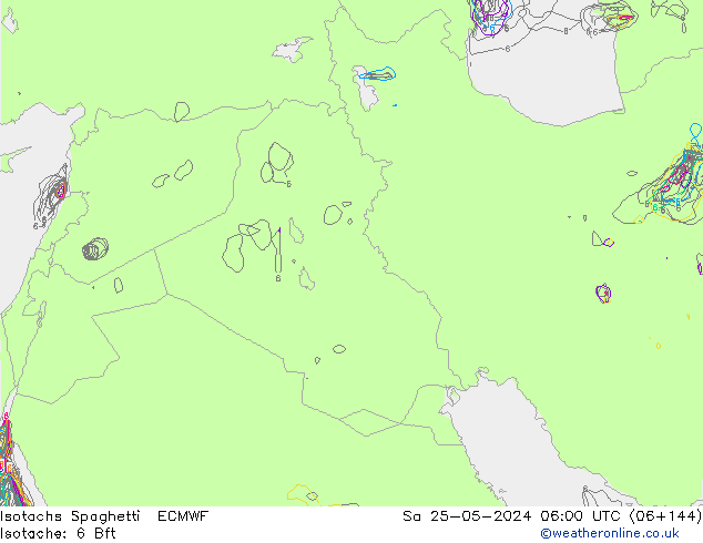 Eşrüzgar Hızları Spaghetti ECMWF Cts 25.05.2024 06 UTC