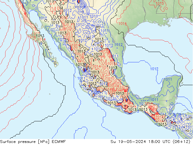 приземное давление ECMWF Вс 19.05.2024 18 UTC