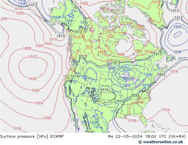 Bodendruck ECMWF Mi 22.05.2024 18 UTC