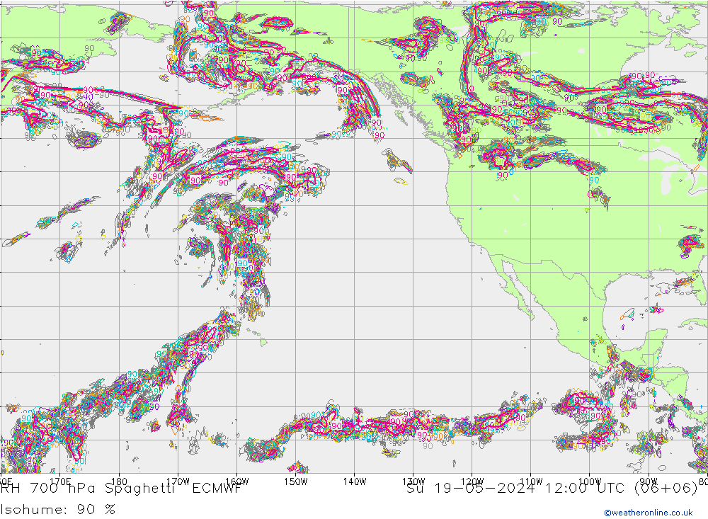 RV 700 hPa Spaghetti ECMWF zo 19.05.2024 12 UTC