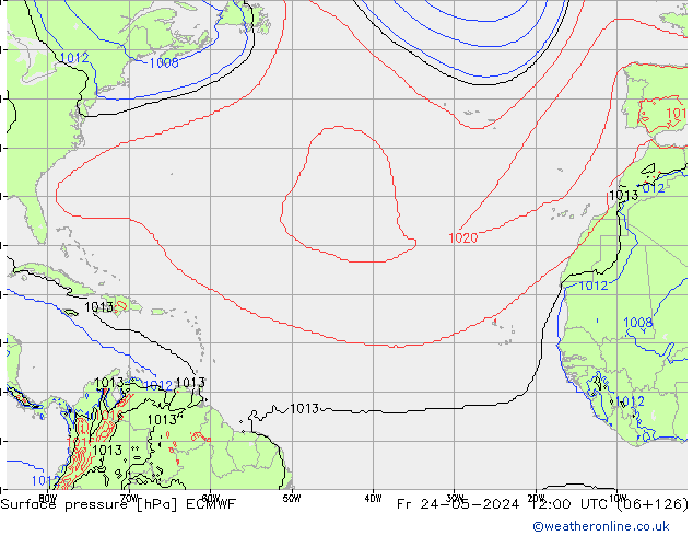 Luchtdruk (Grond) ECMWF vr 24.05.2024 12 UTC