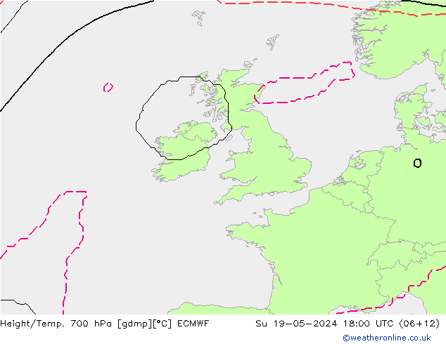 Height/Temp. 700 hPa ECMWF Su 19.05.2024 18 UTC
