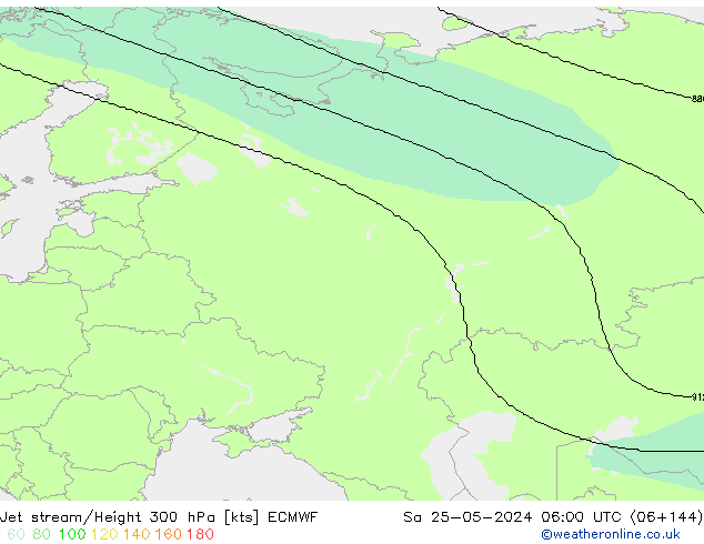Jet stream/Height 300 hPa ECMWF Sa 25.05.2024 06 UTC