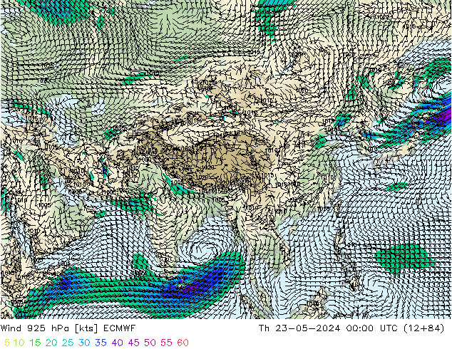 Wind 925 hPa ECMWF Th 23.05.2024 00 UTC